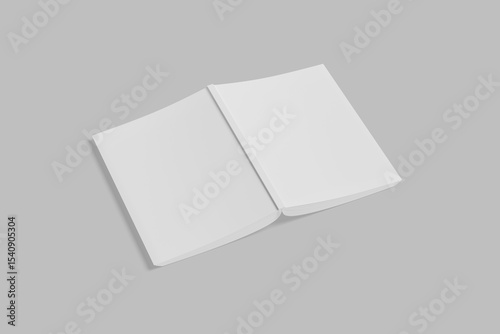 cover book a4 top view gray background for mockup