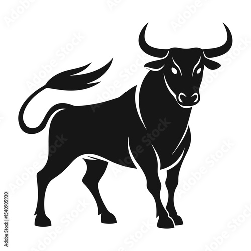 Bull silhouette vector with editable design 