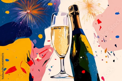 Sparkling Beverage and Festive Celebration Visuals in Vibrant Colors for Holi...