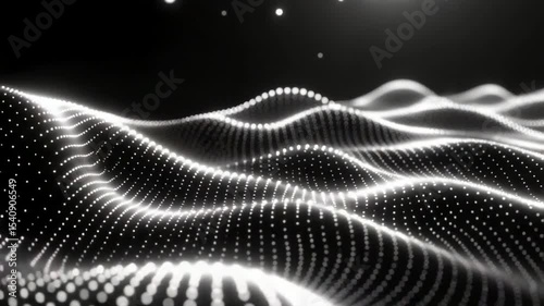 Wallpaper Mural Abstract Black White Data Wave Background. Torontodigital.ca