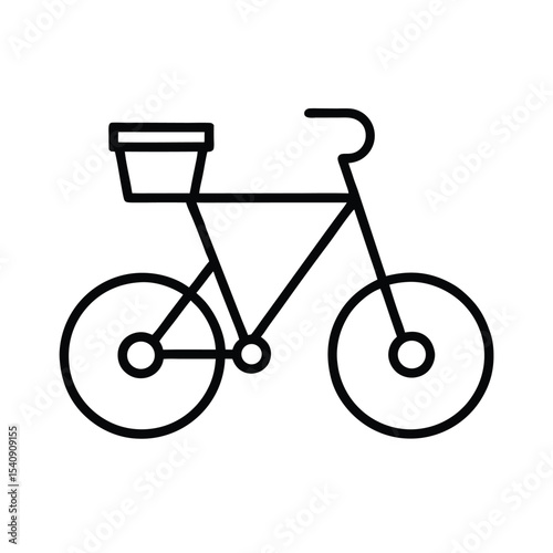 Vintage bicycle with basket detailed vector illustration for design projects