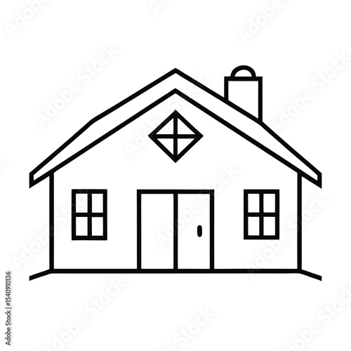 Charming rustic farmhouse illustration countryside home barn trees and flowers