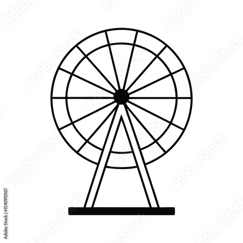 Detailed illustration of a classic ferris wheel at an amusement park