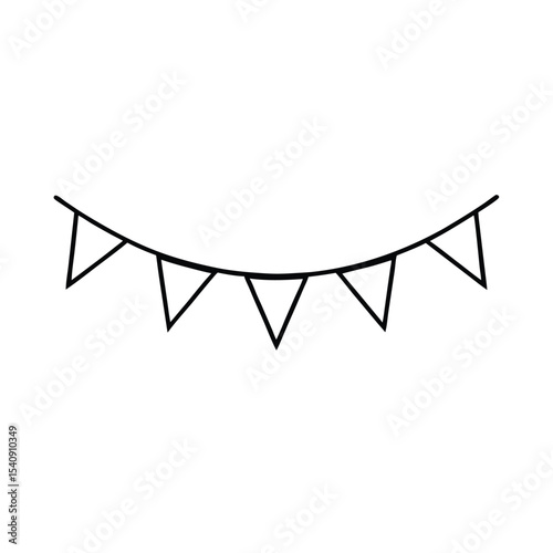 Colorful festive flag bunting string design for celebrations and parties