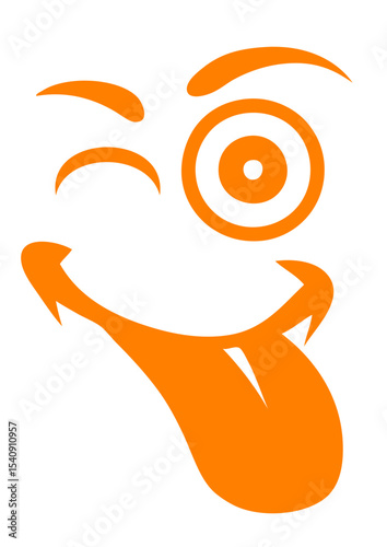 smiley tire langue oeil rieur