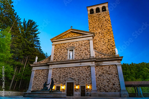 Shrine of Our Lady of Guadalupe at Dusk in La Crosse