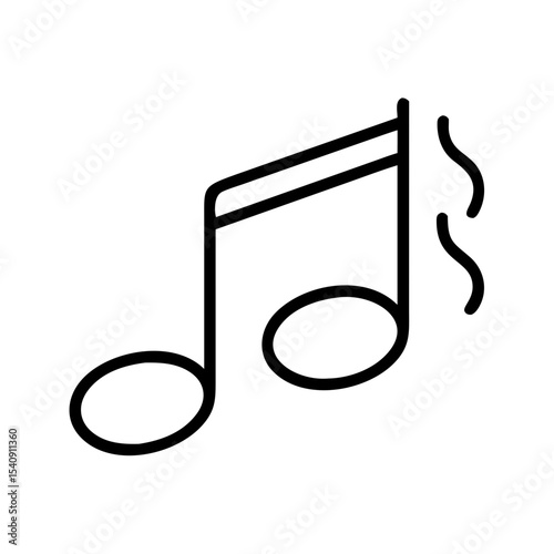 Music note icon for music lesson on a white background