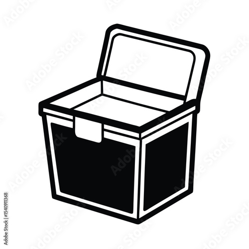 High resolution vector graphic of a classic cooler ice chest or portable refrigerator