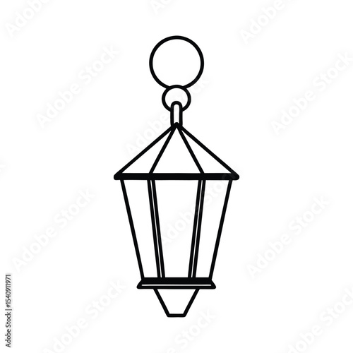 Detailed vector design of a hanging outdoor lantern with intricate details and realistic shadows