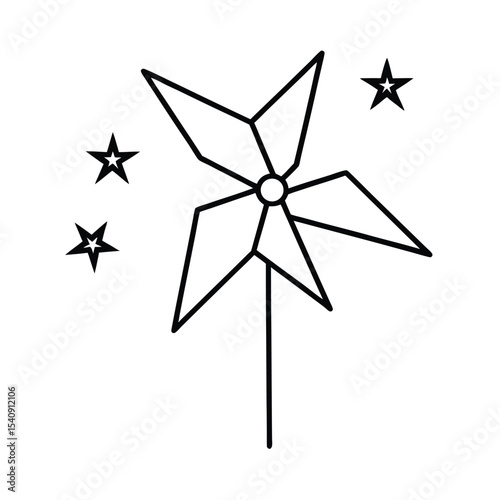 Colorful pinwheel design with sparkling stars perfect for festive decorations and children s projects