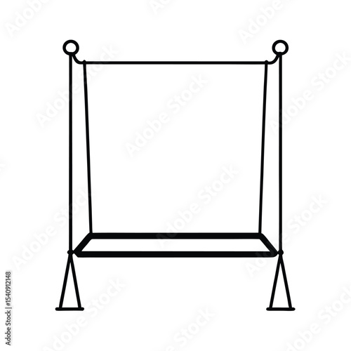 Rustic porch swing design detailed vector illustration of a relaxing outdoor swing