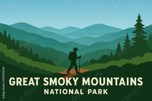 Great Smoky Mountains Hike in Serene Nature