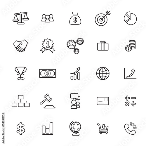 business and finance icons set