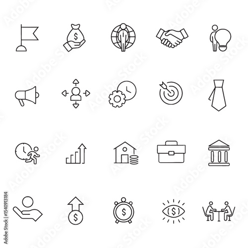 business and finance icons set
