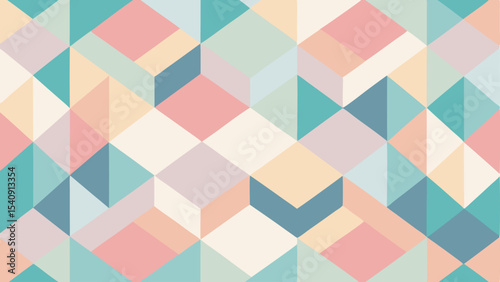 Abstract geometric pattern in pastel colors with transparency for design projects