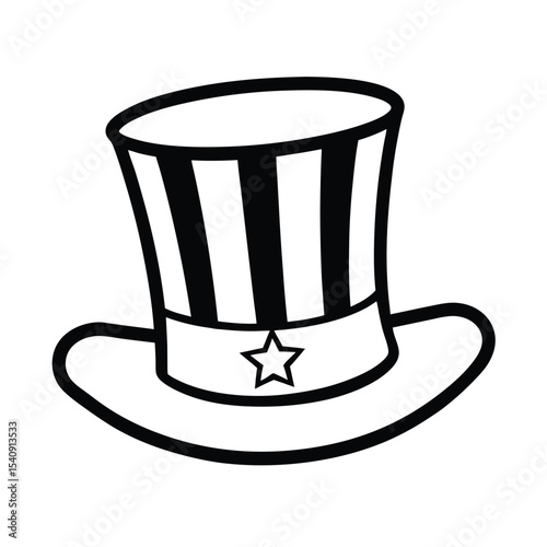 High resolution uncle sam hat vector graphic perfect for patriotic designs 4th of july illustrations and american themed projects