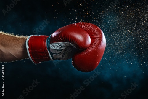 Boxer Throws Powerful Punch in Dynamic Moment Captured During Training Session