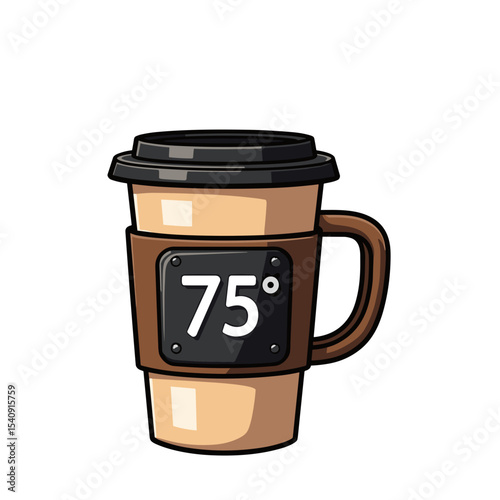 Coffee cup with temperature gauge