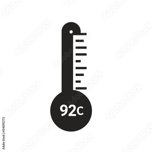Thermometer showing 92°C temperature reading