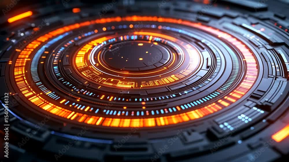 Futuristic Abstract Technology Background with Orange and Blue Colors Futuristic Abstract Technology Background with Orange and Blue Colors