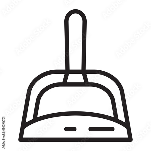 Dustpan Vector Line Icon Design