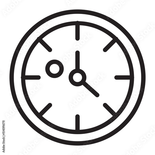 Clock Vector Line Icon Design