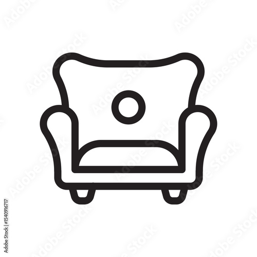 Armchair Vector Line Icon Design