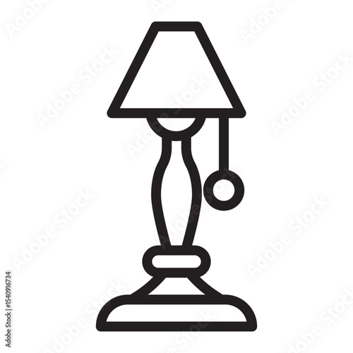 Lamp Vector Line Icon Design
