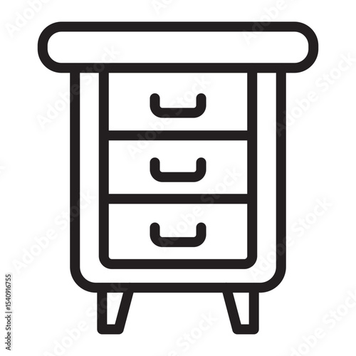 Nightstand Vector Line Icon Design