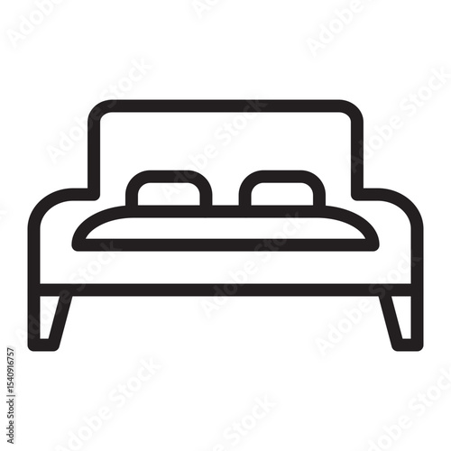 Bed Vector Line Icon Design