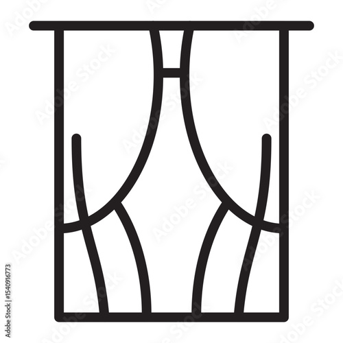 Curtain Vector Line Icon Design