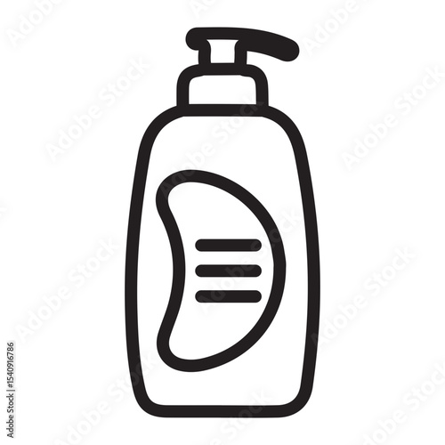 Shampoo Bottle Vector Line Icon Design