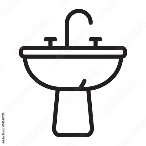 Sink Vector Line Icon Design