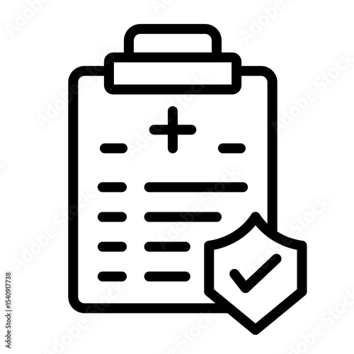 Health Insurance Vector Line Icon Design