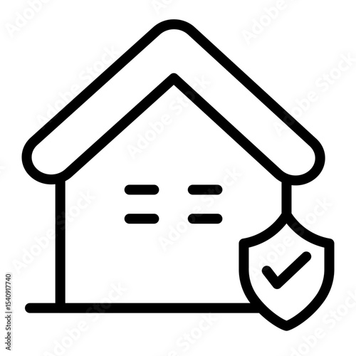 Home Insurance Vector Line Icon Design