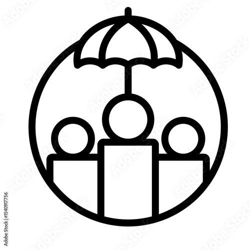 Social Security Vector Line Icon Design