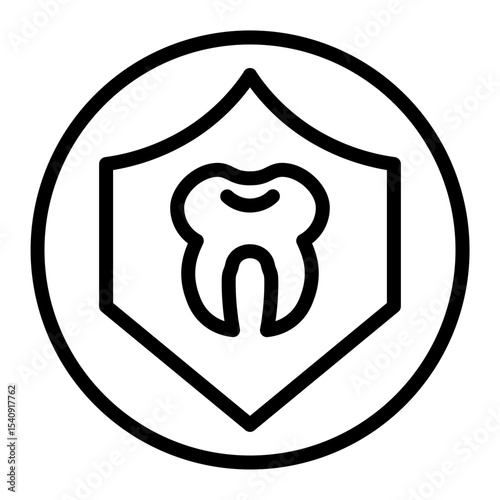 Dental Insurance Vector Line Icon Design