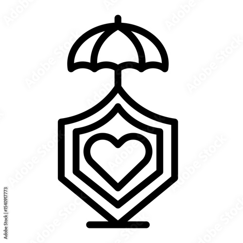Life Insurance Vector Line Icon Design
