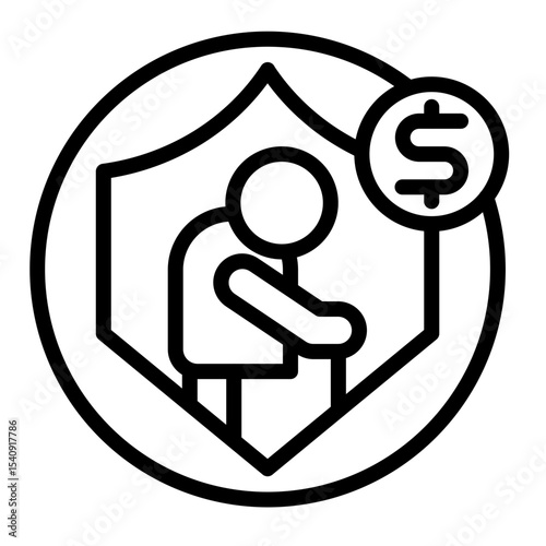Retirement Vector Line Icon Design
