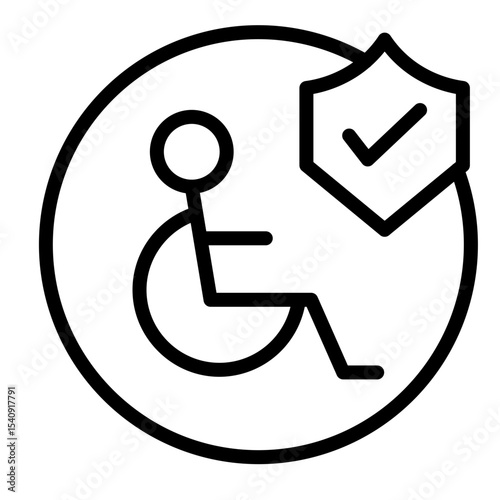 Disability Vector Line Icon Design