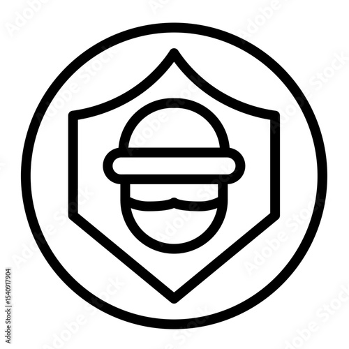Thief Insurance Vector Line Icon Design