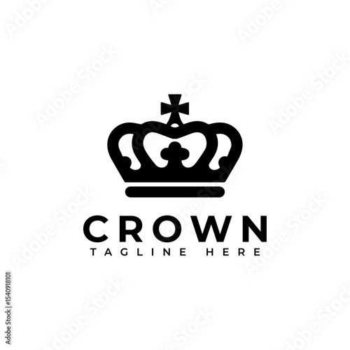 crown silhouette vector illustration, prince crown Icon