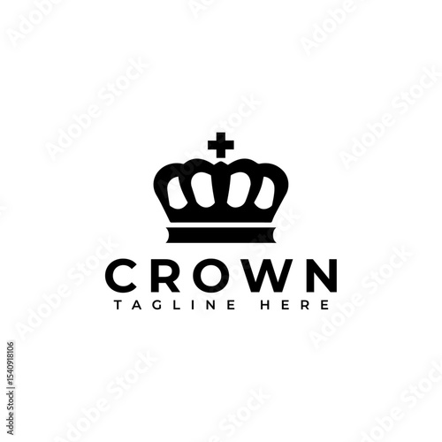 crown silhouette vector illustration, prince crown Icon