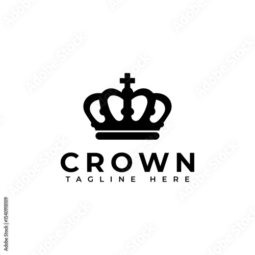 crown silhouette vector illustration, prince crown Icon