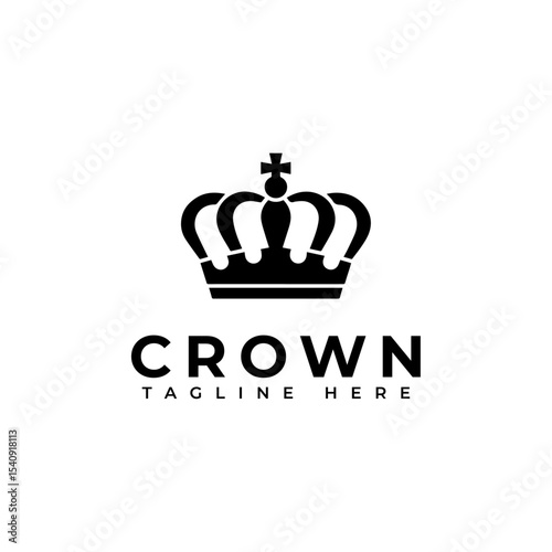 crown silhouette vector illustration, prince crown Icon