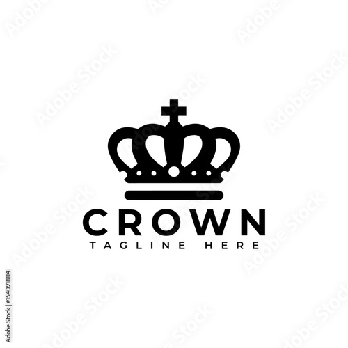 crown silhouette vector illustration, prince crown Icon