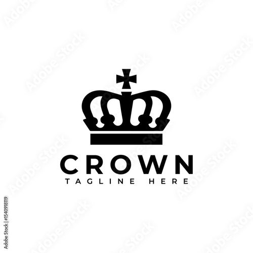 crown silhouette vector illustration, prince crown Icon