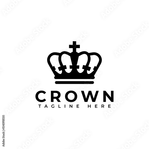 crown silhouette vector illustration, prince crown Icon