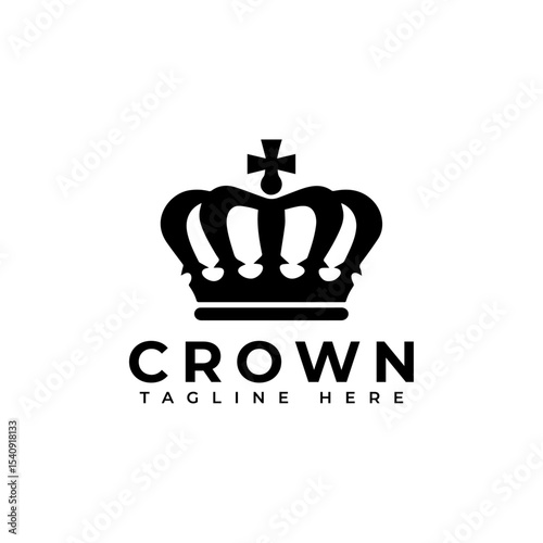 crown silhouette vector illustration, prince crown Icon