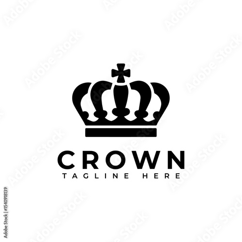 crown silhouette vector illustration, prince crown Icon
